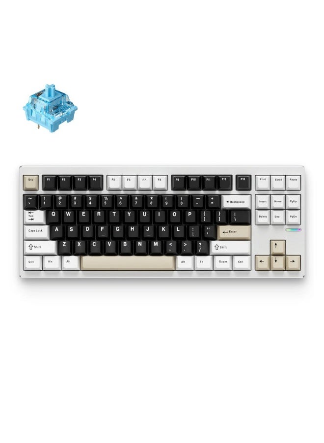 MCHOSE GX87S Aluminum Custom Mechanical Keyboard, 87-Key TKL, CNC Aluminum Body, Gasket Mount, Tri-Mode, 8000mAh Battery, Hot-Swappable, PBT Keycaps, RGB Backlit | HW-GX87-2 - Image 1